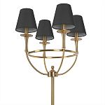 Торшер с металлическим основанием бронзового цвета с черными конусовидными абажурами Dignity варинант исполнения - 3 | Loft Concept в Барнауле