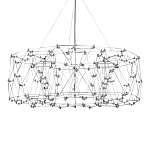 Люстра с тонкой металлической конструкцией цвета хром Quasar варинант исполнения - 2 | Loft Concept в Барнауле