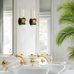 Бра для ванных комнат с прозрачным стеклянным плафоном в форме цилиндра Hinkley варинант исполнения - 17 | Loft Concept в Барнауле