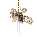 Люстра подвесная со стеклянными плафонами из дымчатого и золотистого с тремя вертикальными подвесками Gilded Mirage  варинант исполнения - 1 | Loft Concept в Барнауле