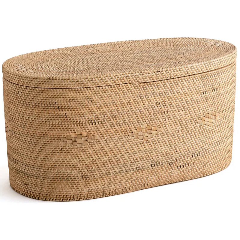 Плетеная овальная корзина с крышкой Shani Rattan Basket Бежевый Плетеная овальная корзина с крышкой Shani Rattan Basket Бежевый в Барнауле | Loft Concept