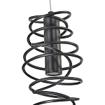 Подвесной светильник светодиодный из металла со спиральным декоративным элементом черный Metal Spiral варинант исполнения - 4 | Loft Concept в Барнауле