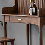 Туалетный стол деревянный с ящиком и зеркалом Moon Walnut Furniture варинант исполнения - 7 | Loft Concept в Барнауле