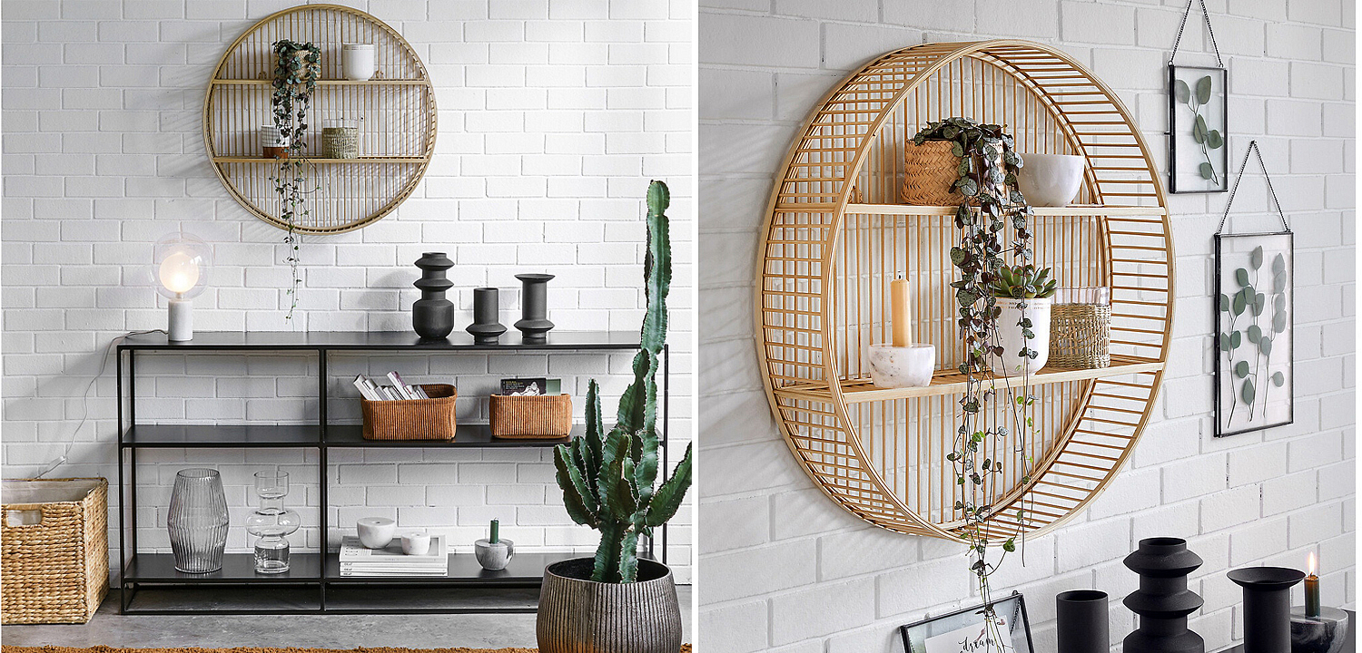 Полка Wicker Bamboo Shelf Полка Wicker Bamboo Shelf - Loft-Concept в Барнауле