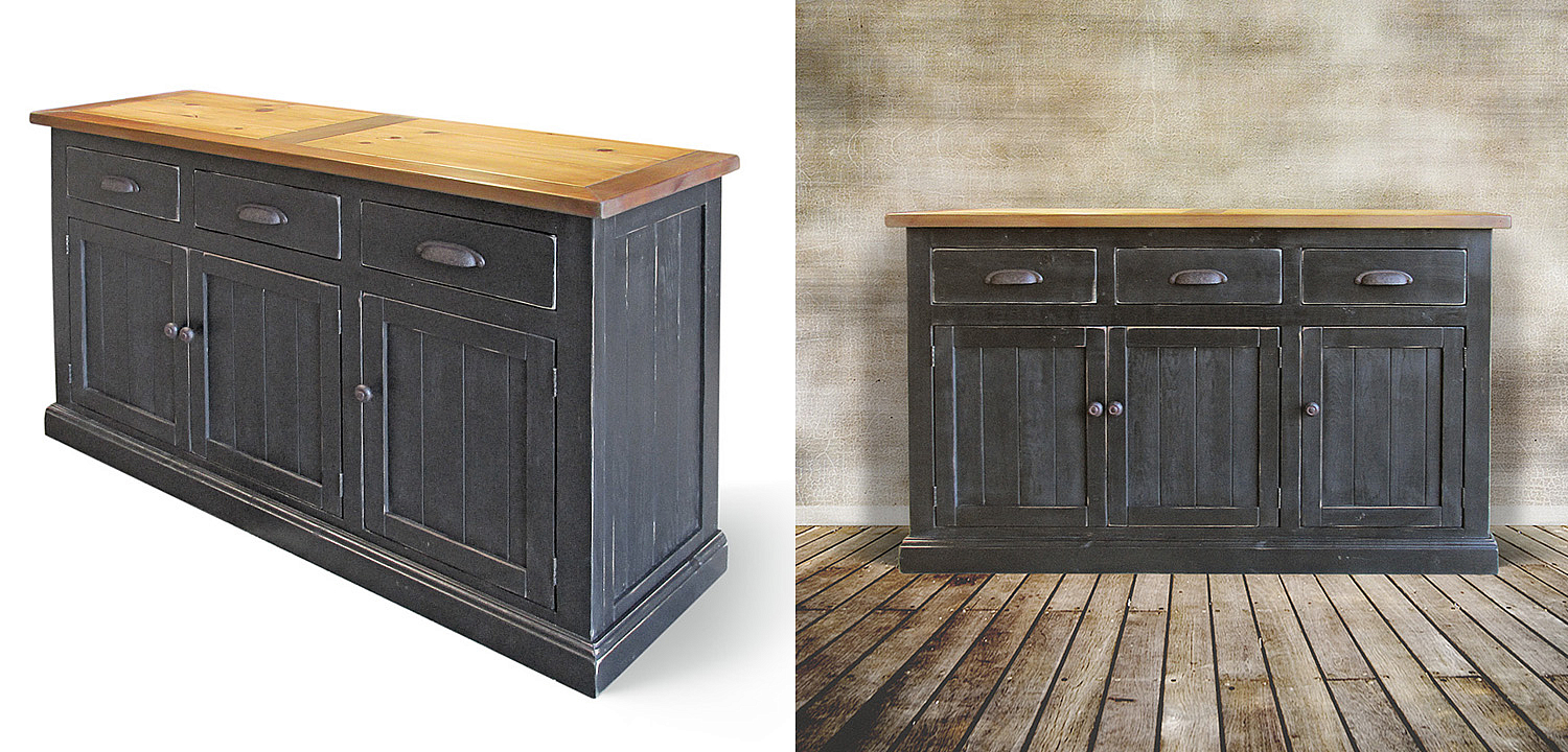 Комод в стиле прованс Brigida Provence HARMONIE Weathered Charcoal Черный Комод в стиле прованс Brigida Provence HARMONIE Weathered Charcoal Черный - Loft-Concept в Барнауле
