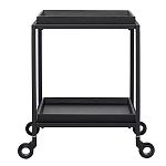 Тумба чёрная на колёсах Cabinet on Wheels варинант исполнения - 1 | Loft Concept в Барнауле