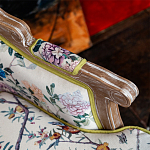 Кресло из натурального бука бежевое с изображением птиц и цветов Beige Green Chinoiserie Garden Armchair варинант исполнения - 4 | Loft Concept в Барнауле