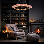 Люстра в форме кольца розовая Warm Pink Light варинант исполнения - 6 | Loft Concept в Барнауле