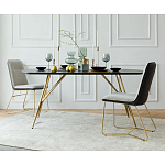 Обеденный стол на металлических ножках Ward Brass Dining Table варинант исполнения - 5 | Loft Concept в Барнауле