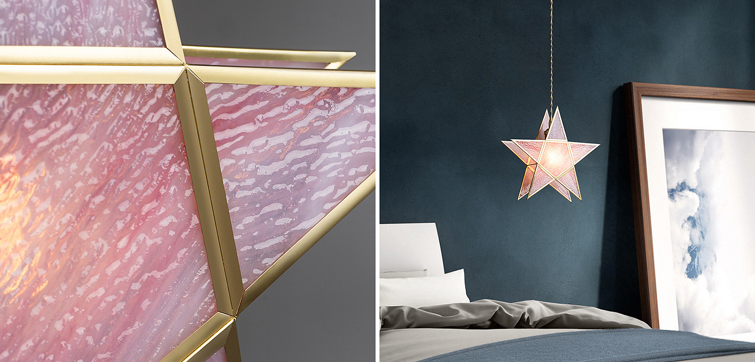 Подвесной светильник Star Pink Glass Hanging Light Подвесной светильник Star Pink Glass Hanging Light - Loft-Concept в Барнауле