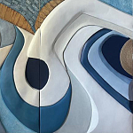 Арт-объект ручной работы Blue Abstraction из 4-х панелей варинант исполнения - 4 | Loft Concept в Барнауле