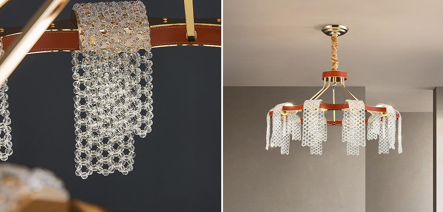 Люстра Leather Glass Chandelier 80 Люстра Leather Glass Chandelier 80 - Loft-Concept в Барнауле