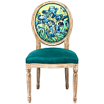 Стул из натурального бука зелёный с цветочным принтом Impressionism in Color варинант исполнения - 1 | Loft Concept в Барнауле