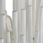 Люстра белая с несколькими ярусами деревянных палочек Bright Wooden Chandelier варинант исполнения - 10 | Loft Concept в Барнауле