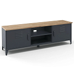 ТВ-тумба из металла и столешницей из массива дуба Metal Wood TV-Stand варинант исполнения - 2 | Loft Concept в Барнауле