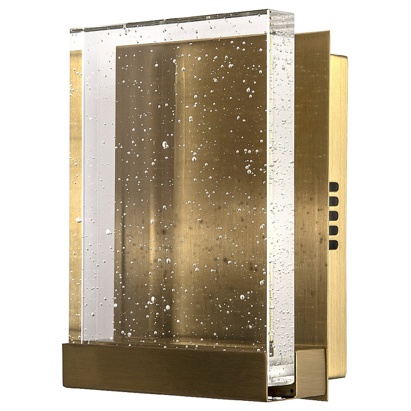 Настенный геометрический светильник со стеклом Rectangle Geometry Glass Wall Lamp Латунь Прозрачное Стекло в Барнауле | Loft Concept 