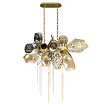 Люстра подвесная с 18-ю стеклянными плафонами с вертикальными подвесками Gilded Mirage  варинант исполнения - 2 | Loft Concept в Барнауле