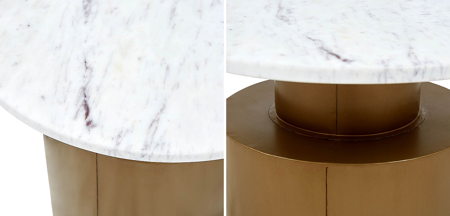 Приставной стол с мраморной столешницей Ela Marble Side Table Приставной стол с мраморной столешницей Ela Marble Side Table - Loft-Concept в Барнауле