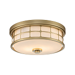 Потолочный светильник для ванных комнат цвета латунь в виде металлической клетки с геометрическими узорами Quoizel варинант исполнения - 1 | Loft Concept в Барнауле