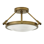 Потолочный светильник цвета латунь с плоским круглым плафоном Hinkley варинант исполнения - 4 | Loft Concept в Барнауле