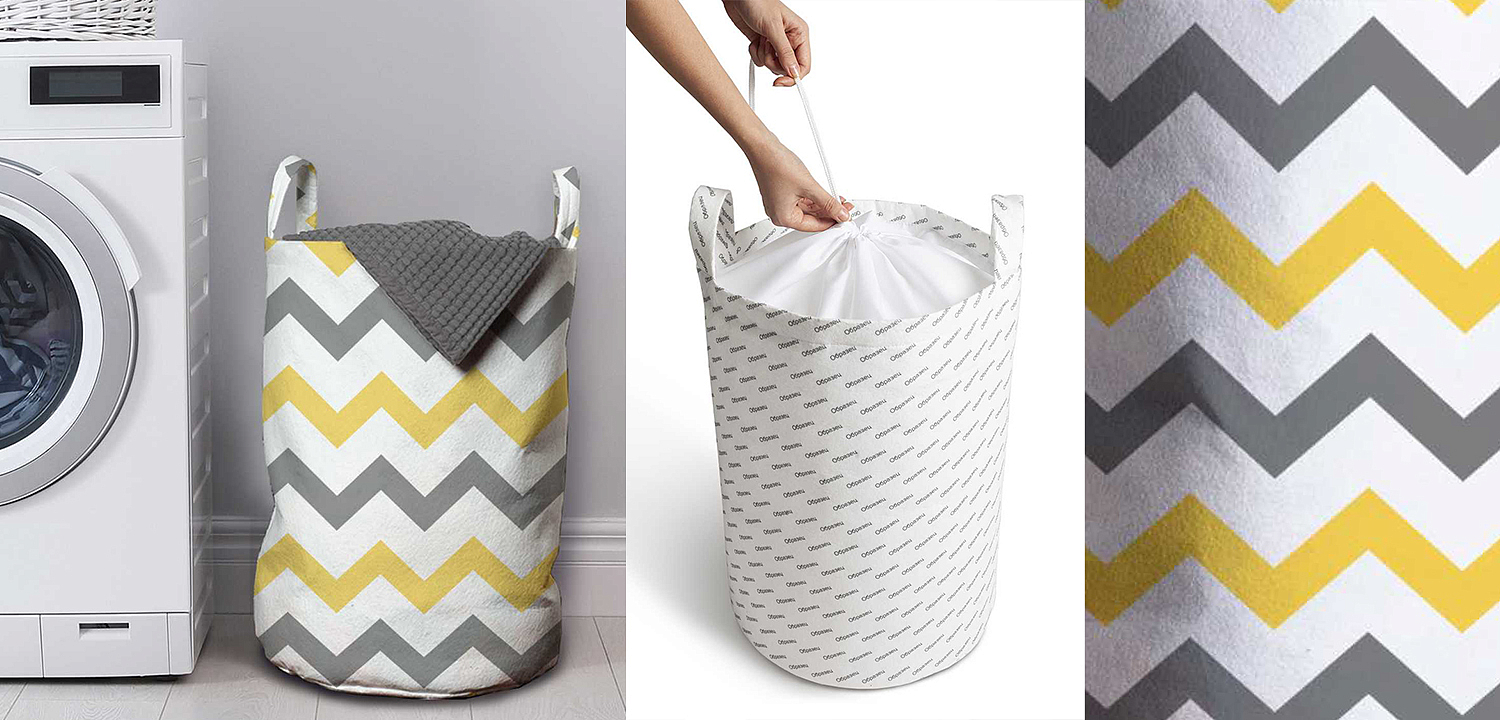 Корзина Mustard and Gray Chevron Basket Корзина Mustard and Gray Chevron Basket - Loft-Concept в Барнауле