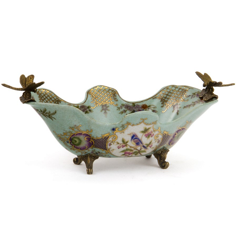 Чаша Bowl Pale Blue Dragonfly Голубой пастельный Бронза в Барнауле | Loft Concept 