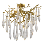 Люстра потолочная с прозрачными стеклянными подвесками в форме капель Droplet Chandelier варинант исполнения - 3 | Loft Concept в Барнауле