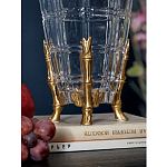 Ваза из прозрачного стекла с бронзовыми ножками и фигурками попугаев Eden Garden porcelain and bronze варинант исполнения - 4 | Loft Concept в Барнауле