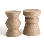 Приставной стол с отделкой из джута Juti D30 см варинант исполнения - 5 | Loft Concept в Барнауле