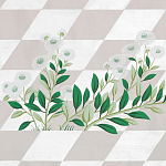 Обои ручная роспись Tiled Meadow Original colourway on Lilac Hint slub silk варинант исполнения - 2 | Loft Concept в Барнауле