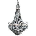 Люстра каплевидной формы украшенная серыми бусинами Wooden Beads Grey Chandelier варинант исполнения - 3 | Loft Concept в Барнауле