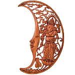 Панно из дерева Ганеша и месяц Panel With Animals варинант исполнения - 1 | Loft Concept в Барнауле