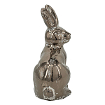 Статуэтка заяц из текстурированной терракоты и покрытый глянцевой краской под бронзу Rabbit Charm  варинант исполнения - 1 | Loft Concept в Барнауле