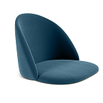 Барный стул со спинкой и металлической подставкой на 4-х деревянных ножках Синий Велюр Vendramin Chair варинант исполнения - 2 | Loft Concept в Барнауле