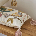 Чехол на подушку с кисточками и вышивкой птиц Ethnic mix Birds Rect варинант исполнения - 5 | Loft Concept в Барнауле