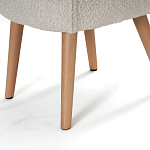 Кресло на деревянных ножках с обивкой из ткани букле Aldo Boucle Armchair варинант исполнения - 6 | Loft Concept в Барнауле