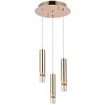Подвесной светильник Metal Acrylic Tube Trio Gold Hanging Lamp варинант исполнения - 2 | Loft Concept в Барнауле