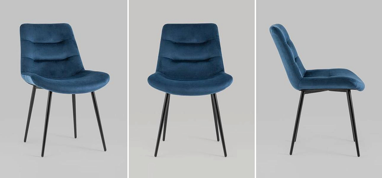 Стул Austin Chair Синий Велюр Стул Austin Chair Синий Велюр - Loft-Concept в Барнауле