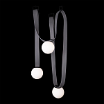 Подвесной светильник с серыми кожаными ремнями и белыми стеклянными плафонами в виде шаров Flos Wireline Lighting варинант исполнения - 4 | Loft Concept в Барнауле