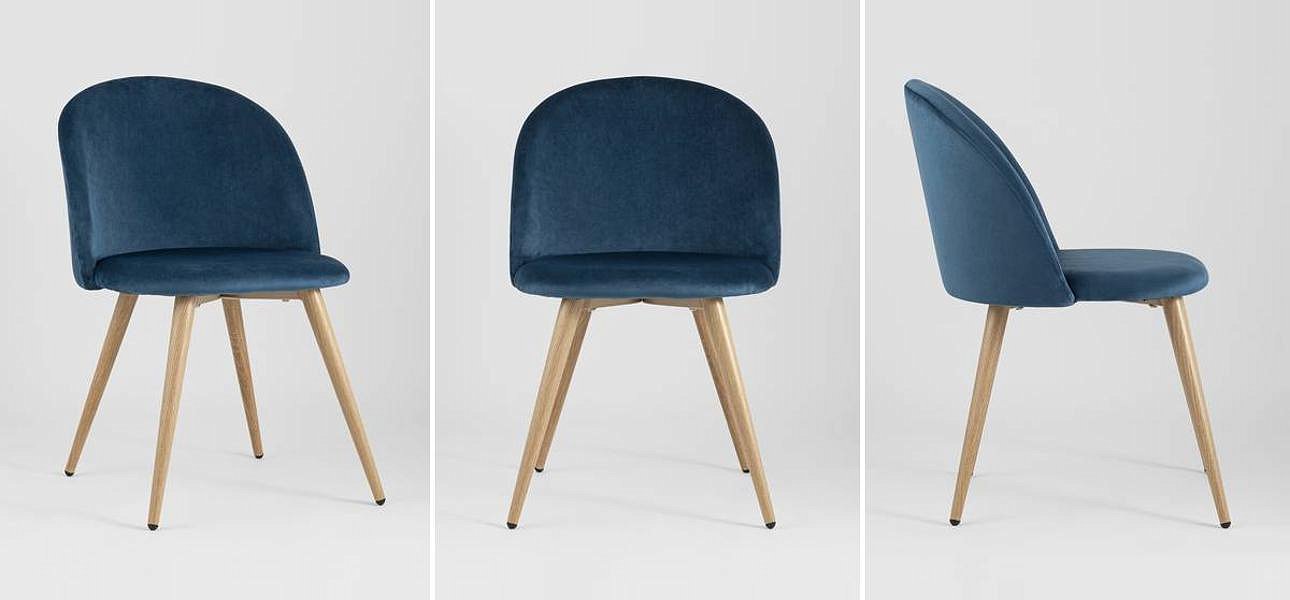 Стул Miruna Chair II Синий Велюр Стул Miruna Chair II Синий Велюр - Loft-Concept в Барнауле
