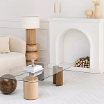 Дизайнерский журнальный стол с прозрачной столешницей и ножками в форме геометрических фигур Pytusin варинант исполнения - 3 | Loft Concept в Барнауле