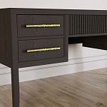 Большой Рабочий стол Primo с 5 выдвижными ящиками Темный орех варинант исполнения - 4 | Loft Concept в Барнауле