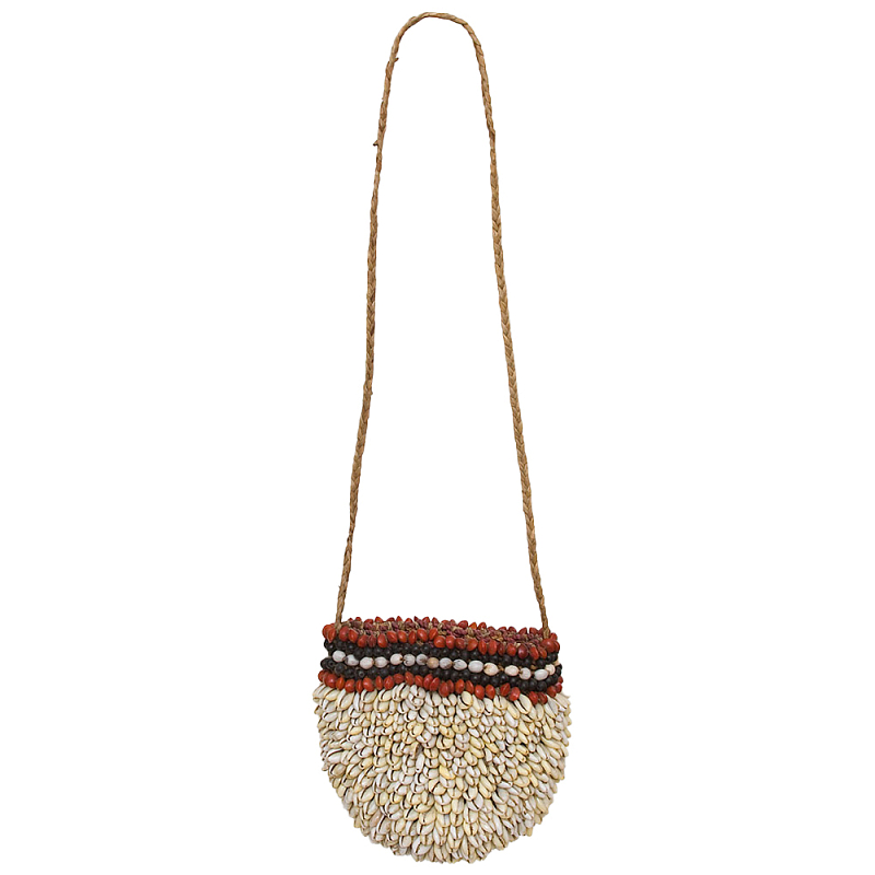 Декоративный аксессуар сумка из ракушек Aboriginal Bag Beige Red Бежевый Красный Черный Декоративный аксессуар сумка из ракушек Aboriginal Bag Beige Red Бежевый Красный Черный в Барнауле | Loft Concept