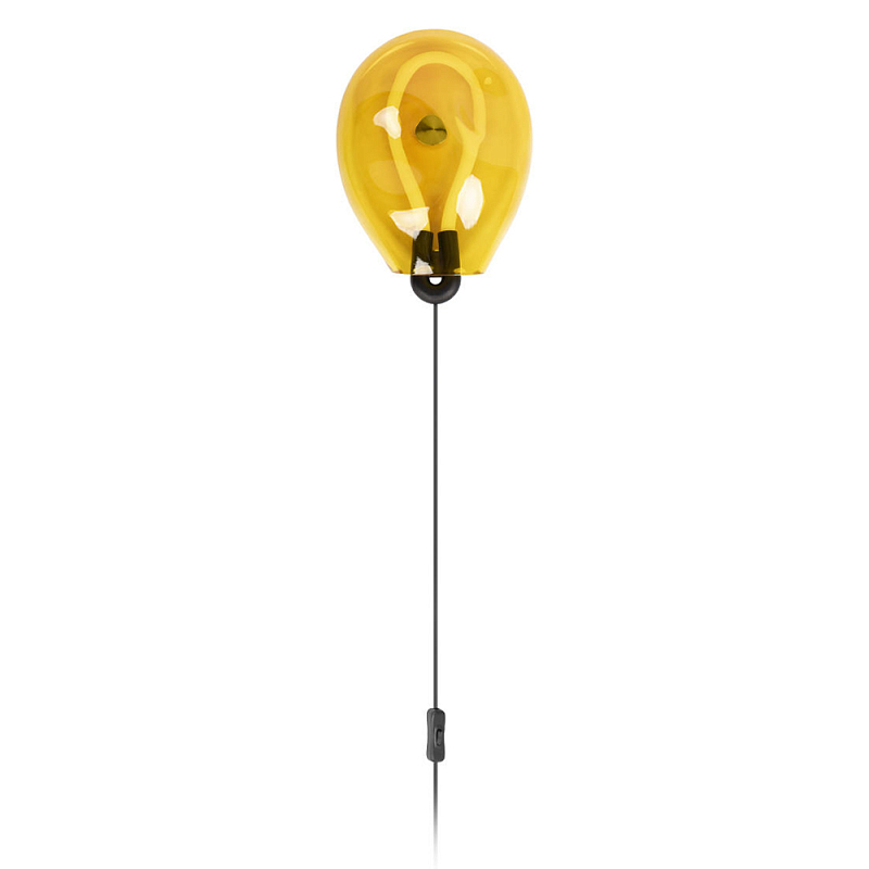 Бра со стеклянным плафоном в форме шара Colored Balloon Желтый Красный Розовый Голубой Черный Бра со стеклянным плафоном в форме шара Colored Balloon Желтый Красный Розовый Голубой Черный в Барнауле | Loft Concept
