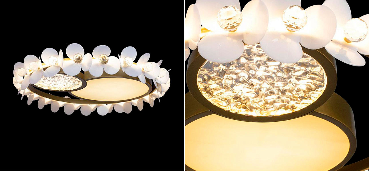 Потолочный светильник Белые Цветы White Flowers Ceiling lamp D 56 Потолочный светильник Белые Цветы White Flowers Ceiling lamp D 56 - Loft-Concept в Барнауле