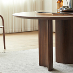 Стол обеденный круглый с двойной столешницей Walnut Wood Table варинант исполнения - 7 | Loft Concept в Барнауле