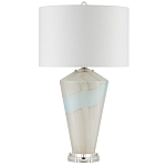 Настольная лампа стеклянная с тканевым абажуром Edges варинант исполнения - 4 | Loft Concept в Барнауле