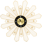 Часы настенные из металла в виде солнца с чёрным циферблатом Mirror Tower Clock варинант исполнения - 1 | Loft Concept в Барнауле