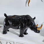 Статуэтка черный носорог с золотыми рогами Golden Horned Black Rhino варинант исполнения - 5 | Loft Concept в Барнауле
