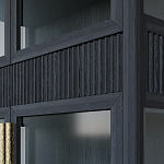 Витрина Primo со стеклянными фасадами и 2 ящиками Черный дуб варинант исполнения - 6 | Loft Concept в Барнауле